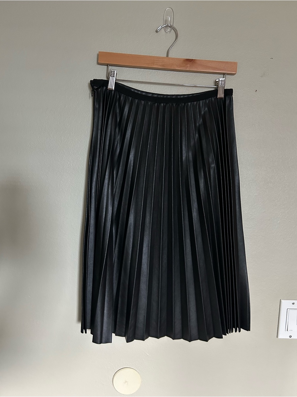 Matty M Black Pleated Midi Skirt